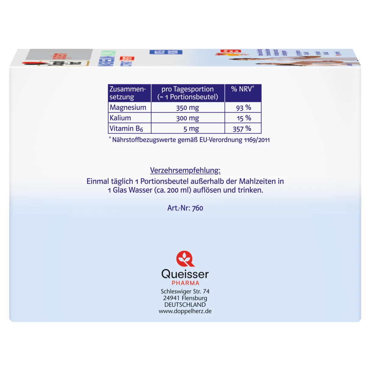 Abbildung der Produktverpackung Doppelherz system MAGNESIUM + KALIUM CITRAT Seitenansicht links